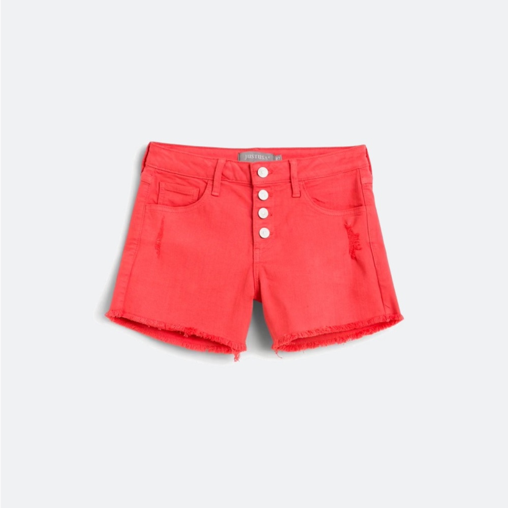 Just USA Vivid Coral Jean Shorts NWOT